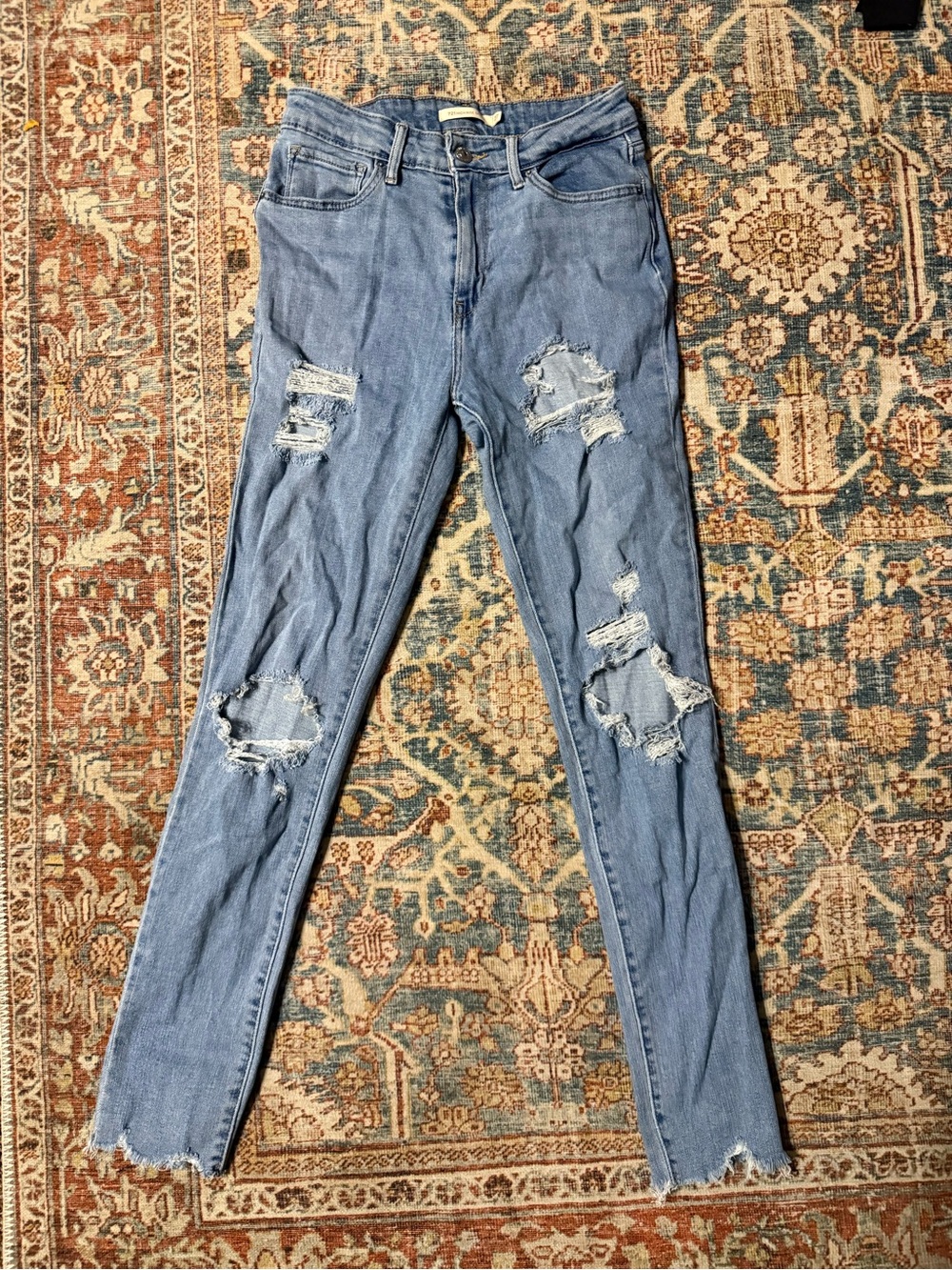 Levi's Light Blue Ripped Skinny Jeans